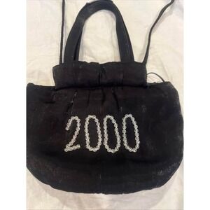 Studio 18‎ Vintage Y2K 2000 Beaded Black Shimmer Mini Bag Crossbody Handbag